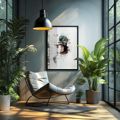 Plakat abstrakcyjny Format A2 -0004B - „Równowaga – Harmonia Form”