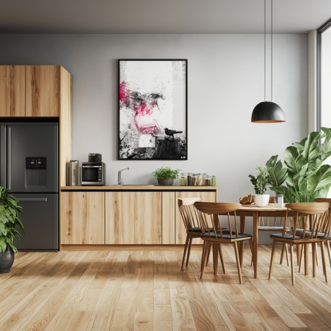 Plakat abstrakcyjny Format A2 - 0006 - „Oczy Intuicji – Cień Kruka” – kompozycja z wyrazistymi oczami i cieniem kruka