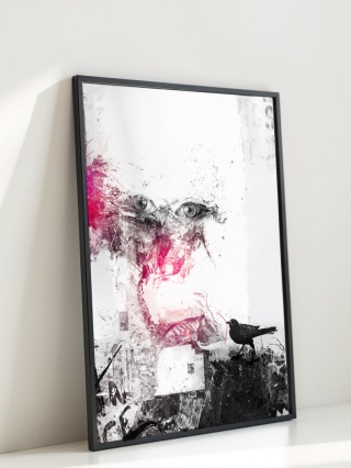 Plakat abstrakcyjny Format A3 - 0006 - „Oczy Intuicji – Cień Kruka”