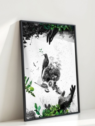 Plakat abstrakcyjny Format A3 -0008 - „Strażniczka Korzeni – Pamięć i Moc”