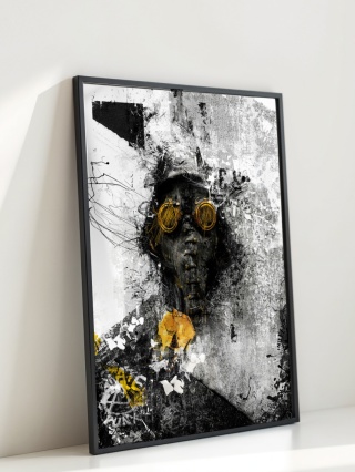 Plakat abstrakcyjny Format A2 - 0009 - „Zamaskowana Cisza – Wizja Apokalipsy”