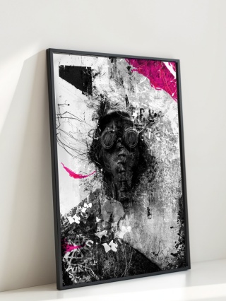 Plakat abstrakcyjny Format A2 - 0010 - „Zamaskowana Cisza – Wizja Apokalipsy”