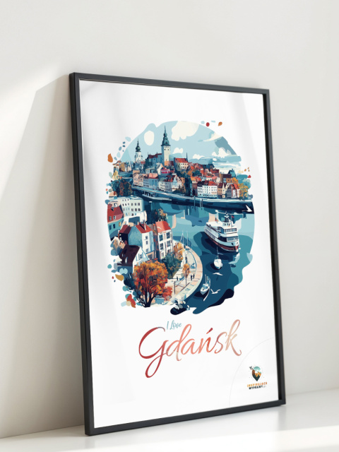 Plakat architektoniczny Format A2 – 0012 – „Plakat Gdańsk – I Love Gdańsk”