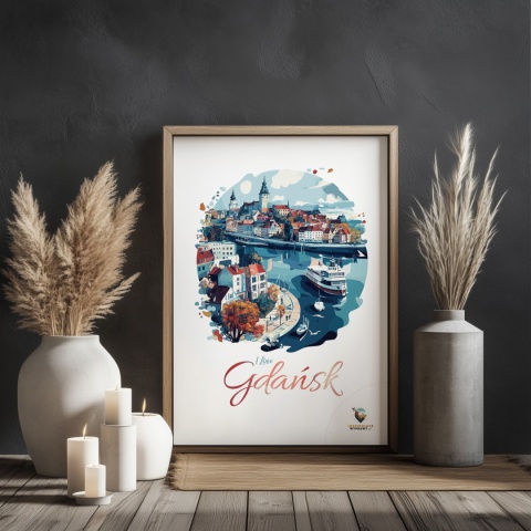 Plakat architektoniczny Format A2 – 0012 – „Plakat Gdańsk – I Love Gdańsk”