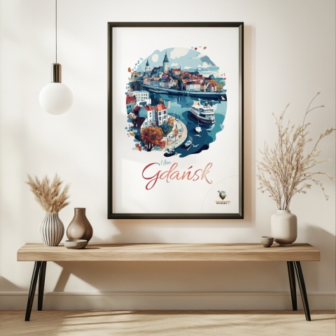 Plakat architektoniczny Format A2 – 0012 – „Plakat Gdańsk – I Love Gdańsk”