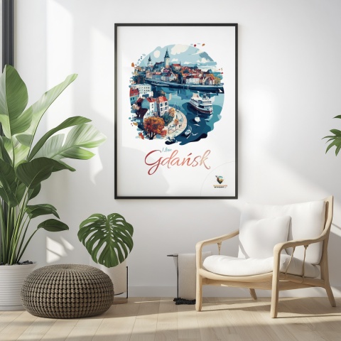 Plakat architektoniczny Format A2 – 0012 – „Plakat Gdańsk – I Love Gdańsk”