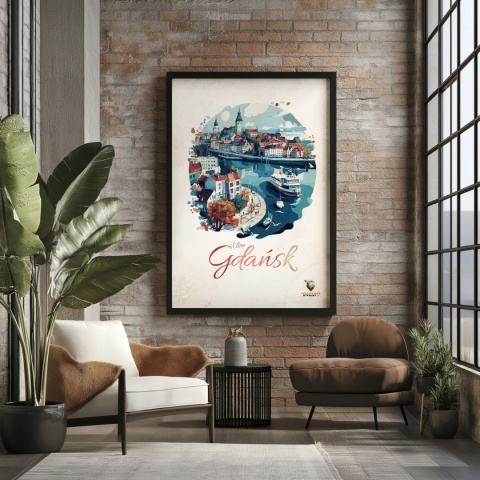 Plakat architektoniczny Format A2 – 0012 – „Plakat Gdańsk – I Love Gdańsk”