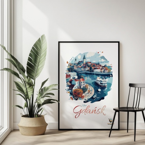 Plakat architektoniczny Format A2 – 0012 – „Plakat Gdańsk – I Love Gdańsk”