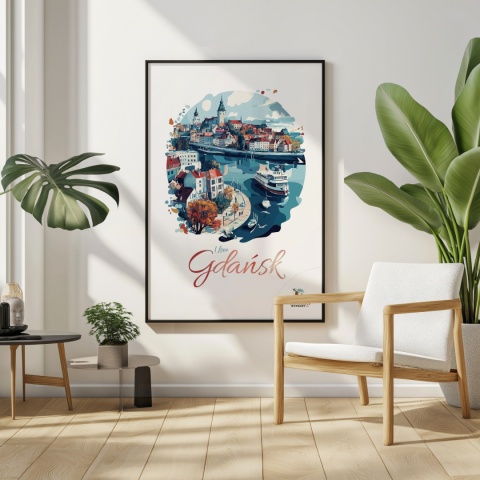 Plakat architektoniczny Format A2 – 0012 – „Plakat Gdańsk – I Love Gdańsk”