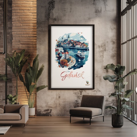 Plakat architektoniczny Format A2 – 0012 – „Plakat Gdańsk – I Love Gdańsk”