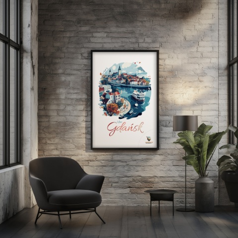 Plakat architektoniczny Format A2 – 0012 – „Plakat Gdańsk – I Love Gdańsk”