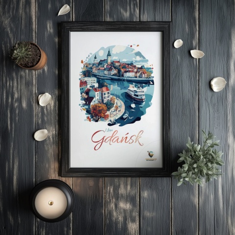 Plakat architektoniczny Format A2 – 0012 – „Plakat Gdańsk – I Love Gdańsk”