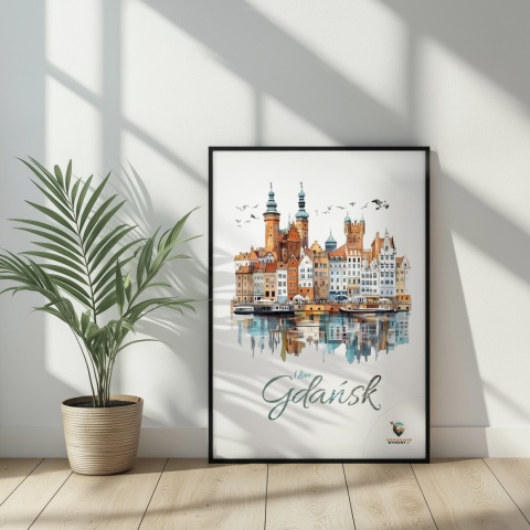 Plakat architektoniczny Format A2 – „Plakat Gdańsk – Urok Starówki”