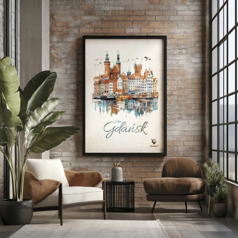 Plakat architektoniczny Format A2 – „Plakat Gdańsk – Urok Starówki”