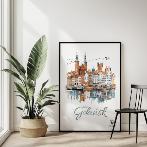 Plakat architektoniczny Format A2 – „Plakat Gdańsk – Urok Starówki”