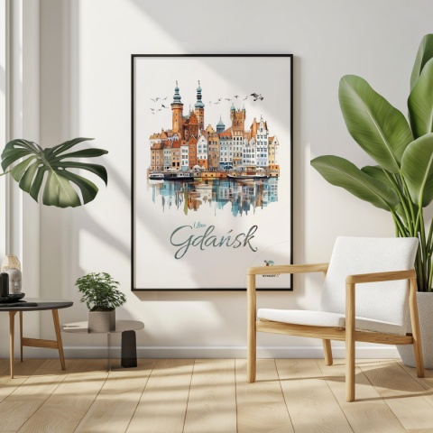 Plakat architektoniczny Format A2 – „Plakat Gdańsk – Urok Starówki”