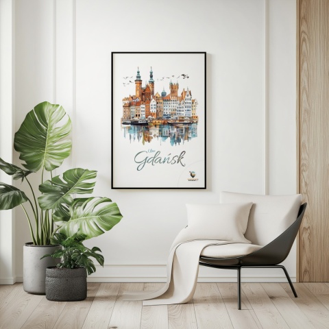 Plakat architektoniczny Format A2 – „Plakat Gdańsk – Urok Starówki”