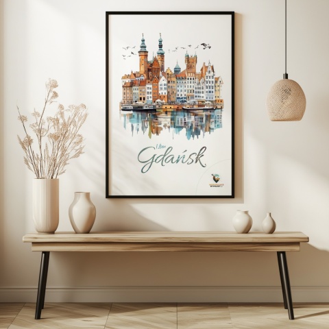 Plakat architektoniczny Format A2 – „Plakat Gdańsk – Urok Starówki”