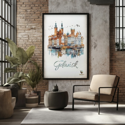 Plakat architektoniczny Format A2 – „Plakat Gdańsk – Urok Starówki”