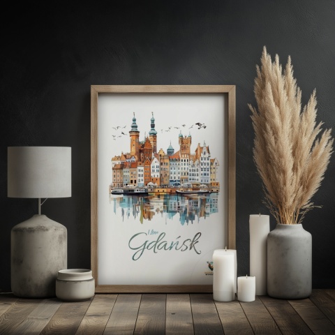 Plakat architektoniczny Format A2 – „Plakat Gdańsk – Urok Starówki”