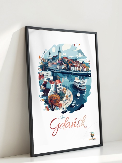 Plakat architektoniczny Format A3 – 0012 – „Plakat Gdańsk – I Love Gdańsk”