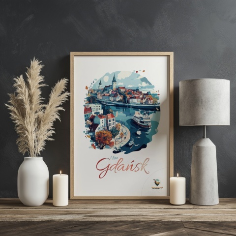 Plakat architektoniczny Format A3 – 0012 – „Plakat Gdańsk – I Love Gdańsk”