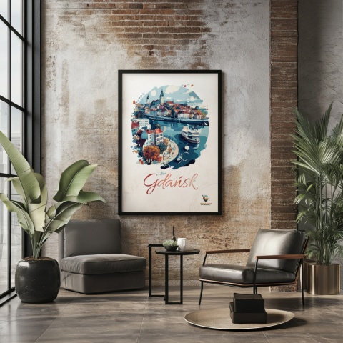 Plakat architektoniczny Format A3 – 0012 – „Plakat Gdańsk – I Love Gdańsk”