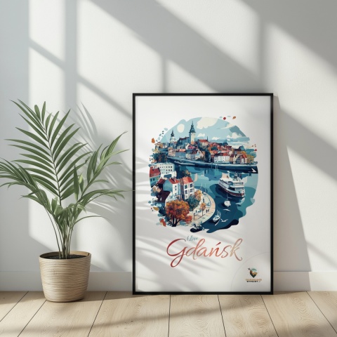 Plakat architektoniczny Format A3 – 0012 – „Plakat Gdańsk – I Love Gdańsk”