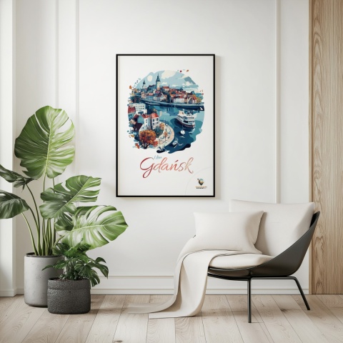 Plakat architektoniczny Format A3 – 0012 – „Plakat Gdańsk – I Love Gdańsk”