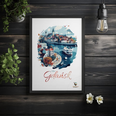 Plakat architektoniczny Format A3 – 0012 – „Plakat Gdańsk – I Love Gdańsk”