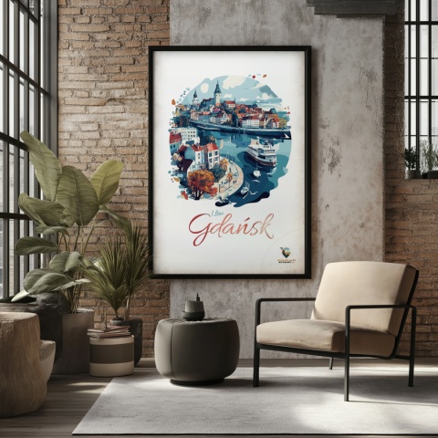 Plakat architektoniczny Format A3 – 0012 – „Plakat Gdańsk – I Love Gdańsk”