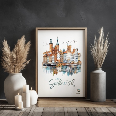 Plakat architektoniczny Format A3 – „Plakat Gdańsk – Urok Starówki”