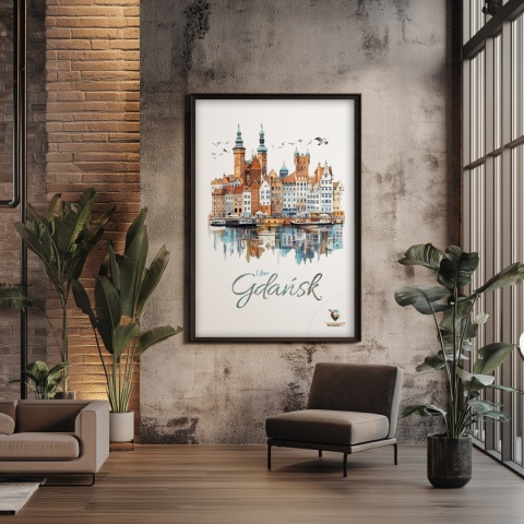 Plakat architektoniczny Format A3 – „Plakat Gdańsk – Urok Starówki”