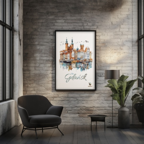 Plakat architektoniczny Format A3 – „Plakat Gdańsk – Urok Starówki”
