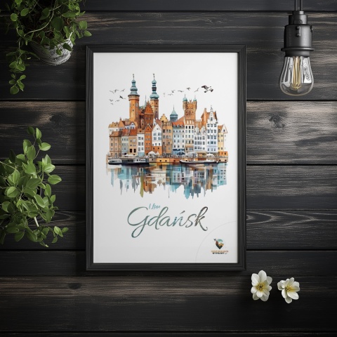 Plakat architektoniczny Format A3 – „Plakat Gdańsk – Urok Starówki”