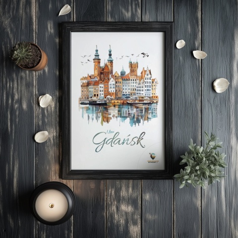 Plakat architektoniczny Format A3 – „Plakat Gdańsk – Urok Starówki”