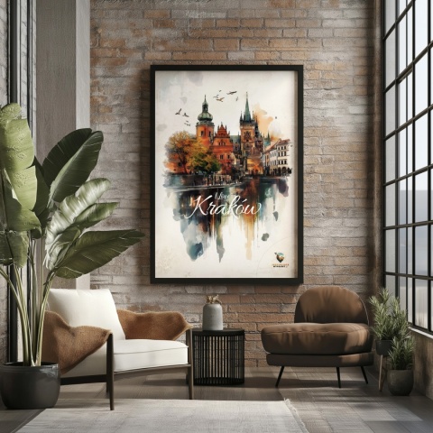 Plakat architektoniczny Format A2 – 0016 – „Kraków, o poranku”