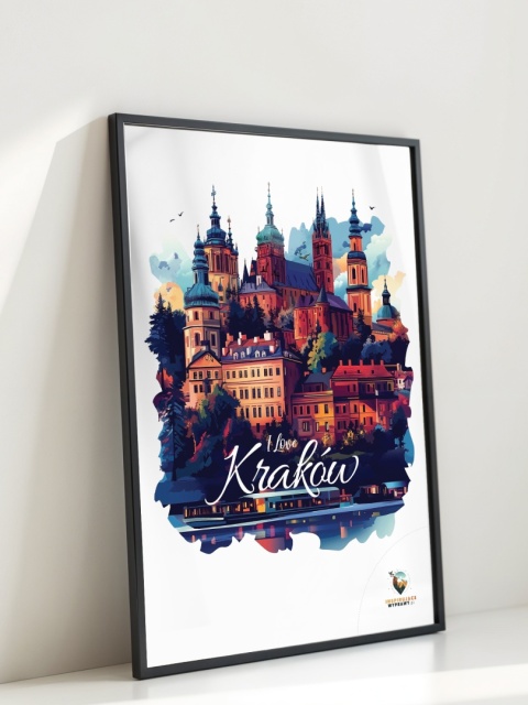 Plakat artystyczny – „Kraków, między tonami” – abstrakcyjna wizja miasta w łagodnych barwach