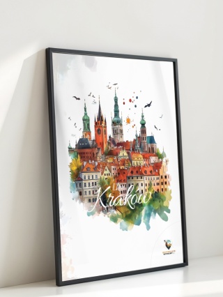 Plakat architektoniczny Format A2 – 0028 – „Kraków, zamyślenie w kamieniu”