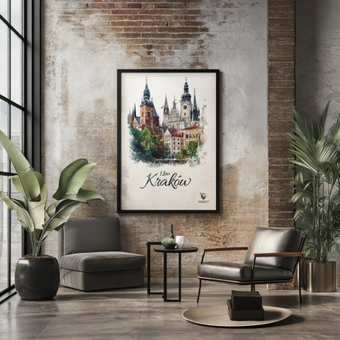 Plakat architektoniczny – „Kraków, tkanka światła” – strukturalna interpretacja miasta w jasnej tonacji