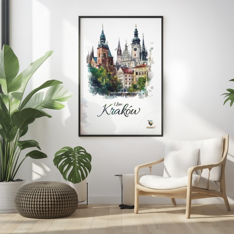 Plakat architektoniczny – „Kraków, tkanka światła” – strukturalna interpretacja miasta w jasnej tonacji