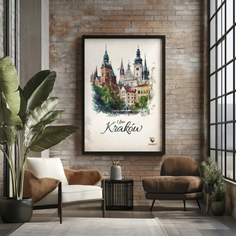 Plakat architektoniczny – „Kraków, tkanka światła” – strukturalna interpretacja miasta w jasnej tonacji