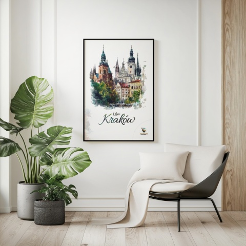 Plakat architektoniczny – „Kraków, tkanka światła” – strukturalna interpretacja miasta w jasnej tonacji