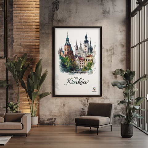 Plakat architektoniczny – „Kraków, tkanka światła” – strukturalna interpretacja miasta w jasnej tonacji