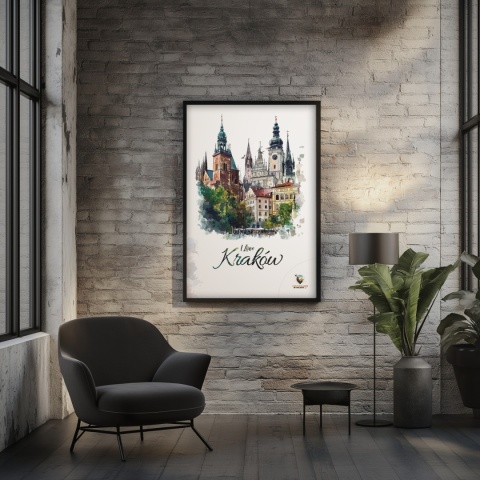 Plakat architektoniczny – „Kraków, tkanka światła” – strukturalna interpretacja miasta w jasnej tonacji