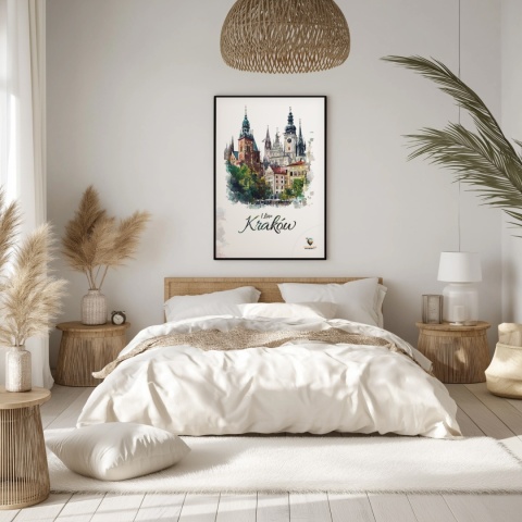 Plakat architektoniczny – „Kraków, tkanka światła” – strukturalna interpretacja miasta w jasnej tonacji