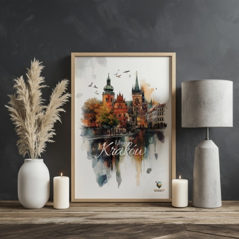 Plakat architektoniczny Format A3 – 0016 – „Kraków, o poranku”