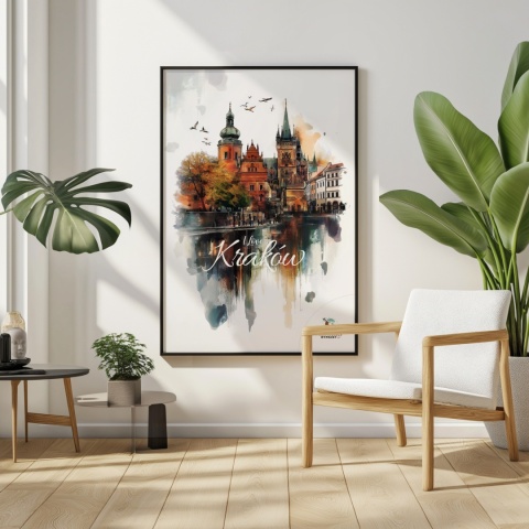 Plakat architektoniczny Format A3 – 0016 – „Kraków, o poranku”