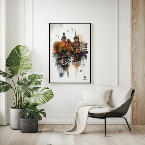 Plakat architektoniczny Format A3 – 0016 – „Kraków, o poranku”