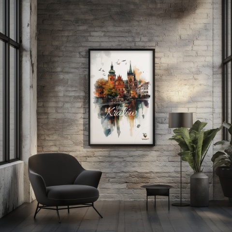 Plakat architektoniczny Format A3 – 0016 – „Kraków, o poranku”